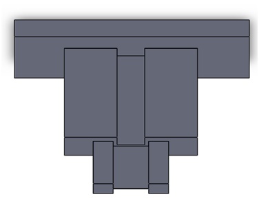 The 3D Solidworks model of straight ridge waveguide coupler