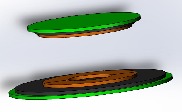 3D CAD model of the simulated WPT system