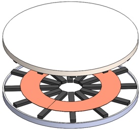 完全な IPT 円形充電システムの 3D モデル