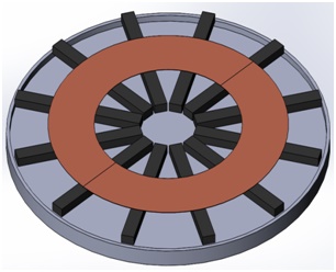 主要な円形充電パッドの 3D モデル