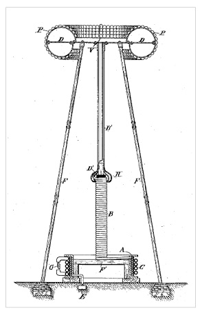 An image from Tesla's patent for an 