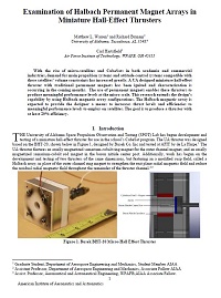 Examination of Halbach Permanent Magnet Arrays in Miniature Hall-Effect Thrusters