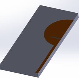 円形ディスク モノポール アンテナ (3D SolidWorks ビュー)